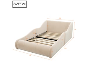 Lit simple 90x200 cm coloris beige
