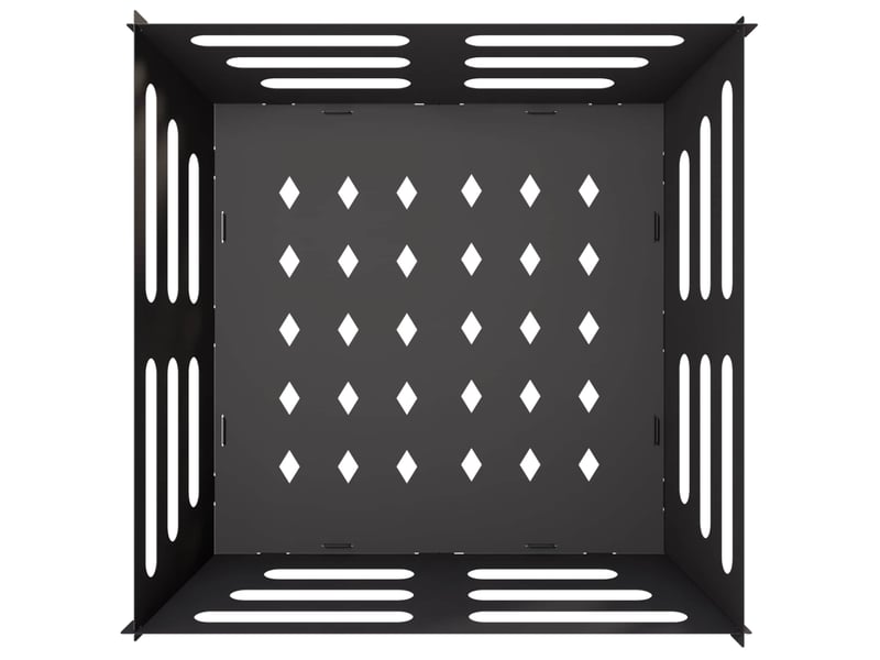 Brasero exterieur, foyer de cheminée noir 60x60x30 cm acier shl96681 - Conforama E