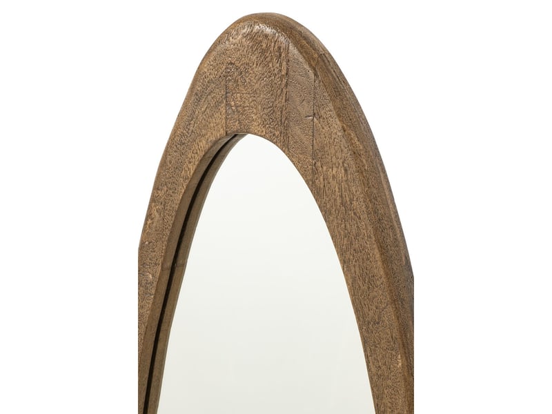  Miroir mural ovale en bois nils 100cm marron  - Conforama B