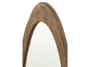 Miroir mural ovale en bois nils 100cm marron