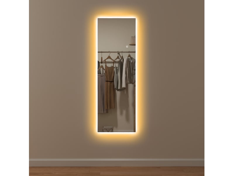 Miroir sur pied led 40 x 120 cm tactile sans cadre homvra - Conforama D