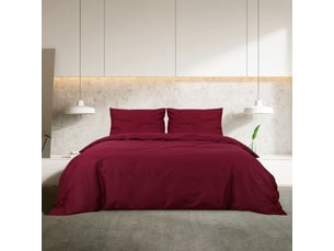 Ensemble de housse de couette bordeaux 140x200 cm microfibre