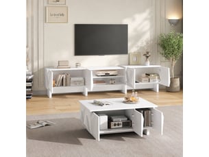 Meuble tv coloris blanc  <strong></strong>  <strong></strong>