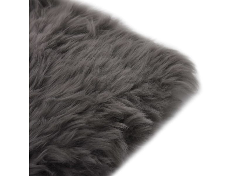  Lot de 2 coussins de chaise gris clair 40x40 cm mouton véritable dec021288  - Conforama D