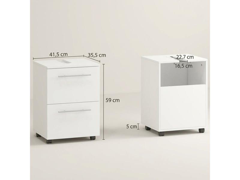  Meuble sous lavabo blanc avec tiroir et découpe en u 41.5x35.5x59cm  - Conforama E