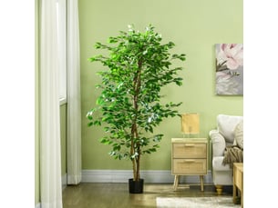 Ficus artificiel 180 cm avec pot, plante verte réaliste et facile d’entretien, décoration intérieure
