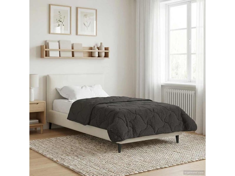  Duvet - couette complet toute l'année matelassé anthracite 135 x 200 cm  - Conforama D