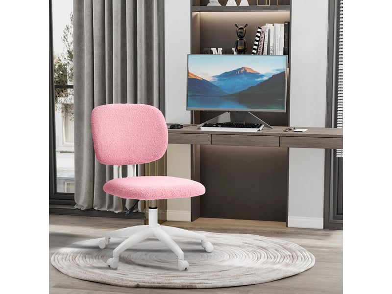  Chaise de bureau pivotante, réglable en hauteur, 48 cm x 53 cm x 80-90 cm, rose  - Conforama D