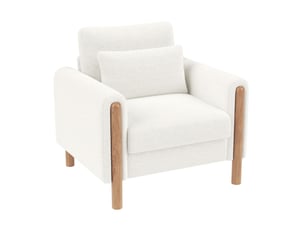Fauteuil fixe OKWISH  Tissu blanc vendu A l'unité