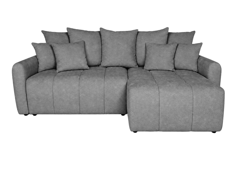 Cassis - canapé d'angle convertible tissu chenille 3 places gris foncé  - Conforama A