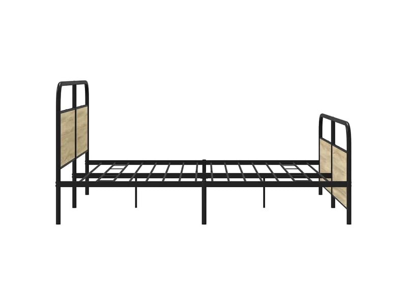  Lit double- lit adulte -  cadre de lit en métal sans matelas chêne sonoma 200x200 cm  - Conforama D