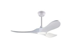 Ventilateur de plafond 42 pouces avec lumière led et télécommande, 3 pales en bois blanc, 6 vitesses, réversible