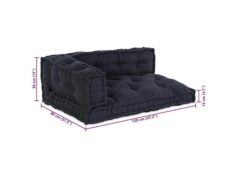  Coussin de canapé sur palette, coussin de chaise 3 pc tissu anthracite cf54207  - Conforama E