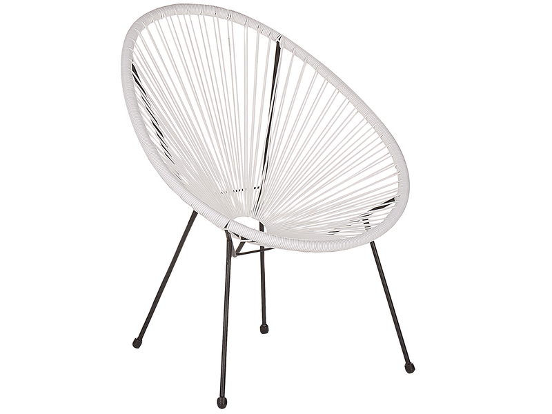  Lot de 2 chaises de jardin acapulco ii polyrotin blanc  - Conforama D