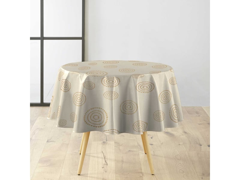  Nappe toile cirée ronde celte 160cm naturel  - Conforama A