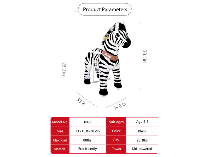  Ponycycle zebre à monter grand modèle pour 4 à 9 ans Ux468 - Conforama D