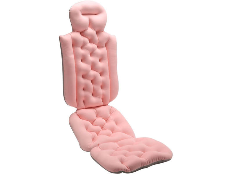  Coussin de bain intégral pour baignoire, coussin de bain luxueux et moelleux, antidérapant, accessoire de spa avec ventouses puissantes, rose  - Conforama A