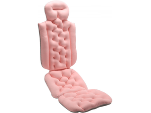 Coussin de bain intégral pour baignoire, coussin de bain luxueux et moelleux, antidérapant, accessoire de spa avec ventouses puissantes, rose