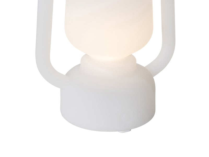  Lampe de table rechargeable 22 cm ip44 blanche - storm mini  - Conforama E