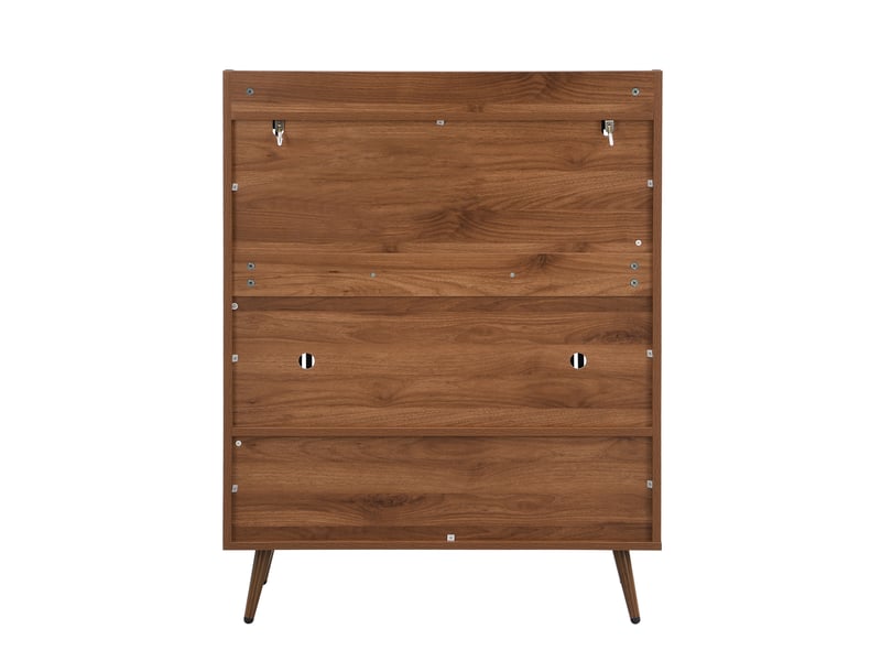  Meuble à chaussures 80x35x105 cm, meuble d'entrée deux parties avec compartiment ouvert inférieur et portes supérieures  - Conforama D