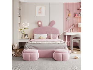 Lit coffre 140x200 cm <strong></strong>  <strong></strong> coloris rose
