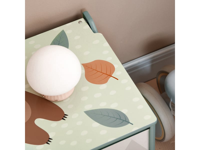  Coffre à jouet enfant coffre de rangement enfant couvercle rabattable motif de forêt coins arrondis vert 60 x 37 x 39 cm  - Conforama W