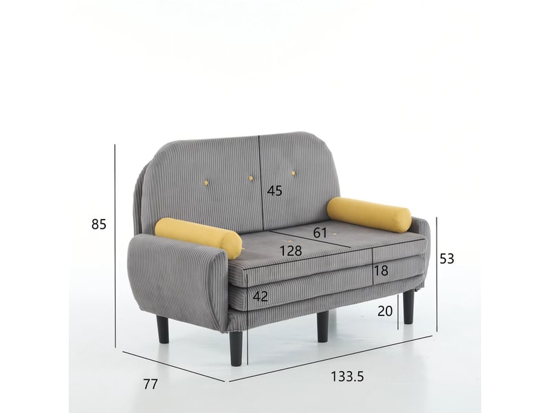  Canapé-lit gris en tissu corde avec rangement intégré – salon et espace détente  - Conforama C
