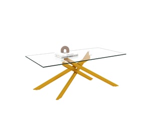 Table basse rectangulaire coloris doré KOVIEA - 60 cmx120 cm