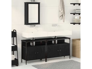 Ensembles de salle de bain, meubles de salle de bain 3 pièces noir 80 x 30 x 60 cm cf64782