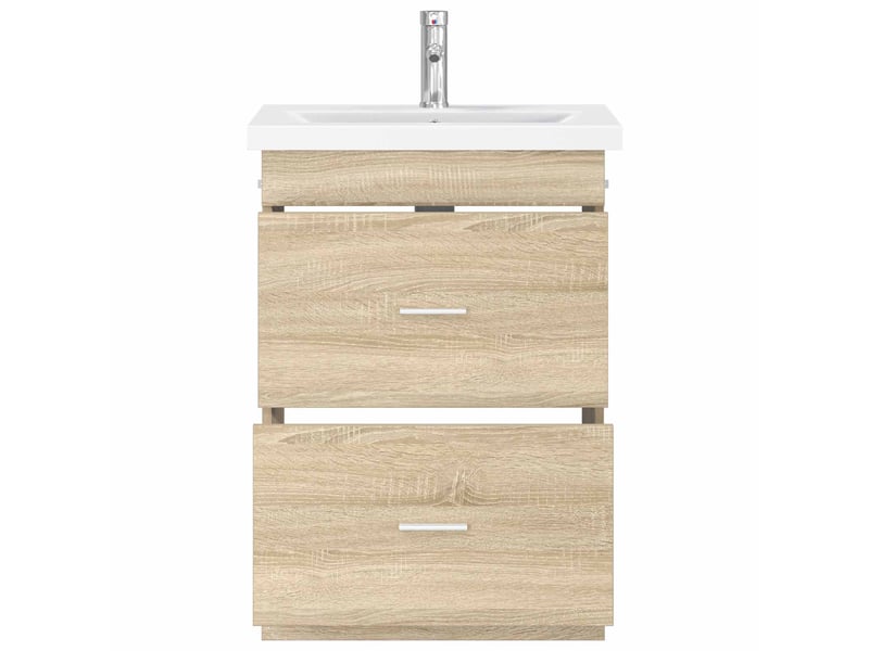 Ensemble de mobilier de salle de bain chêne sonoma shl347 - Conforama C