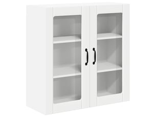 Meuble mural de cuisine, cabinet en verre mural blanc 80x31x80cm shl3455