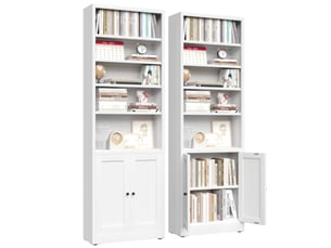 Bibliotheque coloris  blanc 5 étagère(s) <strong>WISHDOR</strong> <strong></strong> - 23.6 cm x 180 cm