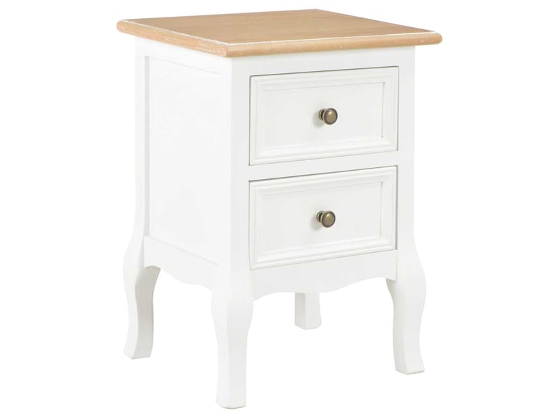  Lot de 2 tables de chevet - cabinet de chevet - table de nuit blanc 35x30x49 cm mdf  - Conforama A