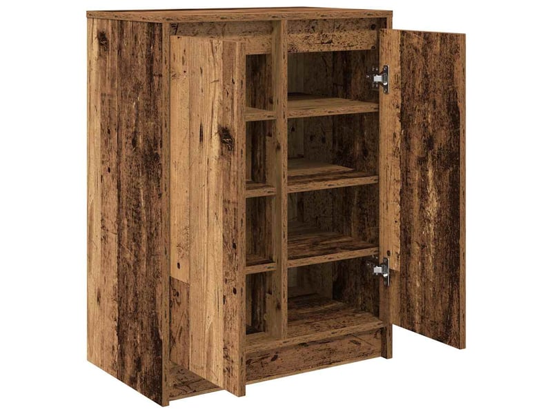  Meuble à chaussure, armoire à chaussures vieux bois 57x34x76 cm bois d'ingénierie  - Conforama E