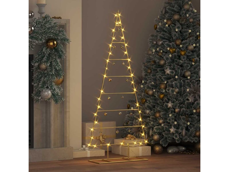  Arbre de noël, sapin de noël en métal doré 125 cm acier peint par poudre  - Conforama D