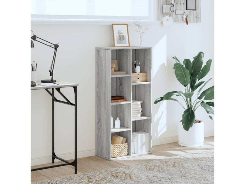  Bibliothèque, meuble de rangement salon sonoma gris 50x25x105 cm bois d'ingénierie  - Conforama C