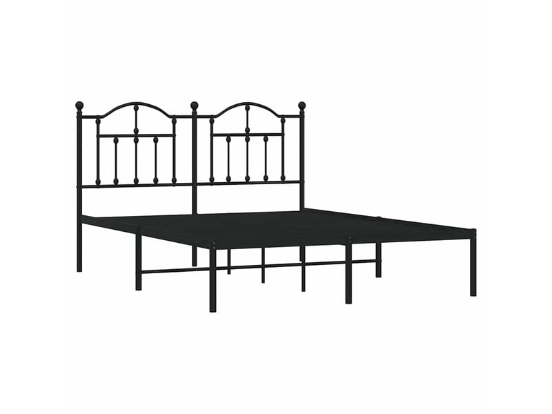 Lit double- lit adulte -  cadre de lit métal sans matelas avec tête de lit noir 135x190cm  - Conforama B