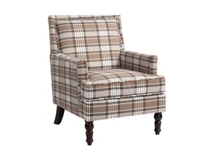 Fauteuil d’appoint rembourré vintage en tissu lin rayé avec finition à clous décoratifs, siège élégant pour votre salon
