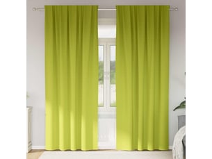 Lot de 2 rideaux occultants, rideaux black-out avec anneaux vert 260 x 140 cm cf44819