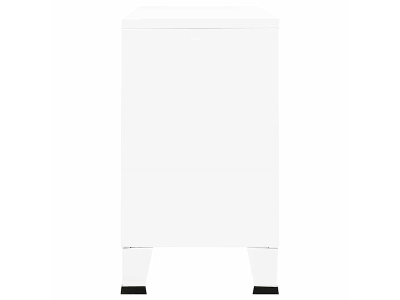  Buffet - bahut - meuble de rangement industriel blanc 105x35x62 cm métal et verre  - Conforama D