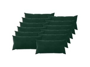Lot de 12 coussins avec oreiller, coussins décoratifs heerlen vert foncé velours cf50154