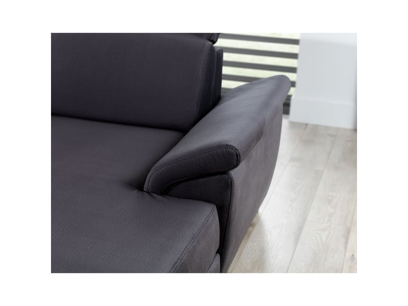  Canapé panoramique convertible majesta 5 places gris – angle droit avec coffre – version 2  - Conforama E