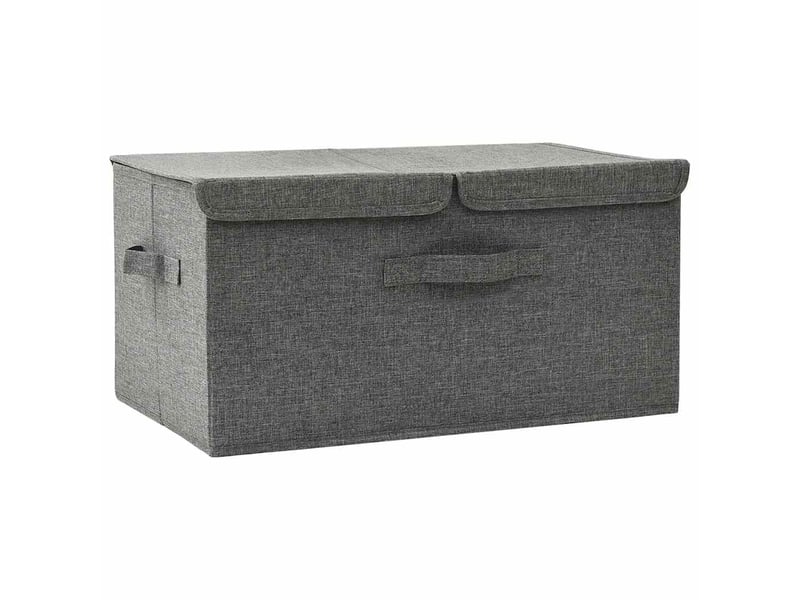  Boîtes de rangement tissu intissé 2 compartiments anthracite  - Conforama A