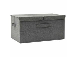 Boîtes de rangement tissu intissé 2 compartiments anthracite