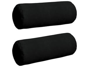 Lot de 2 coussins d'accent, coussins décoratifs, coussins lombaires noir ø 25 x 70 cm tissu en microfibre cf56748