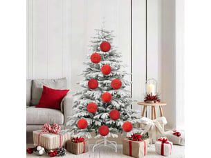 Ensemble de boules de noël xl 9 pcs rouge ø 15 cm plastique
