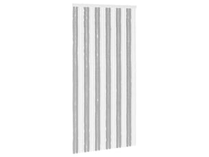 Rideau anti-insectes, moustiquaire en chenille gris et blanc 100 x 200 cm cf43450
