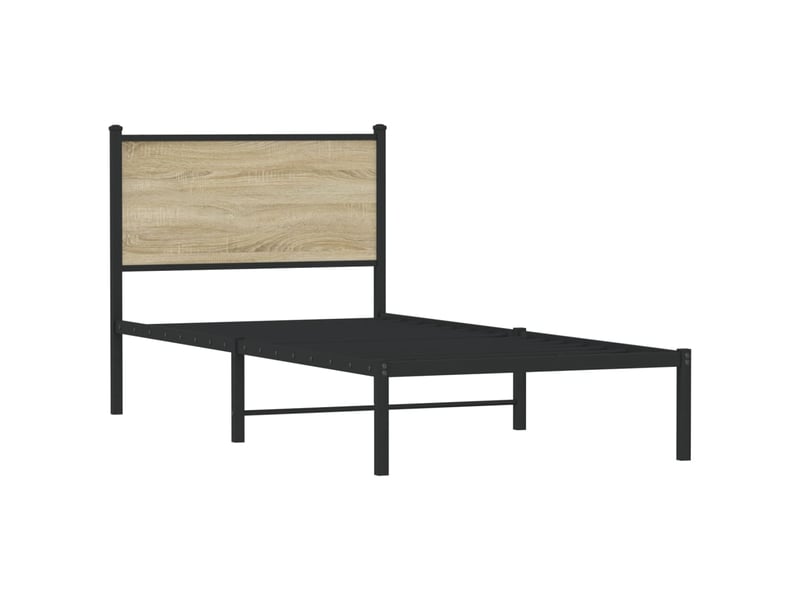  Lit simple- lit adulte -  cadre de lit en métal sans matelas chêne sonoma 80x200 cm  - Conforama B