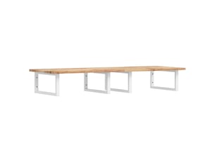 Étagère de vasque murale acier et bois massif d'acacia shl5662