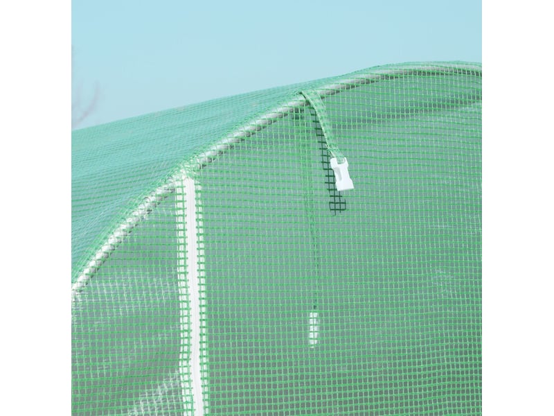  Serre tunnel 500x200x205 cm structure en métal verte  - Conforama D